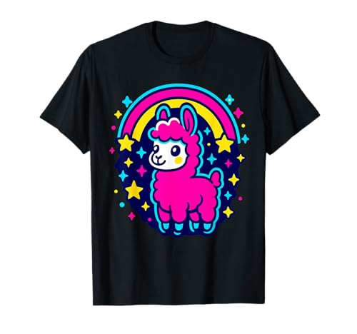 Himbeer-Regenbogen-Lama für Kinder Geburtstag Party Spaß T-Shirt Himbeer-Regenbogen-Lama für Kinder Geburtstag Party Spaß T-Shirt von Bright Party Kids Children Youngsters Studio Clubs