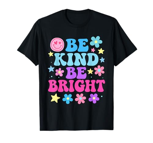 Be Kind Be Bright - Colorful Retro Cute Positive Vibes Kids T-Shirt von Bright Smiles Positive Vibes Retro Designs Co.