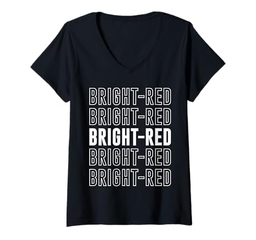 Damen Hellrot T-Shirt mit V-Ausschnitt Damen Hellrot T-Shirt mit V-Ausschnitt von Bright-red Apparel