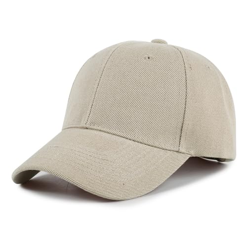BrightGlow Baseball Kappe Kinder Verstellbare Baseballmütze Einfarbige Baseballkappe Basecap Unisex Sommersportmütze Sonnenhut Junge Mädchen für den Außenbereich Beige Einheitsgröße von BrightGlow