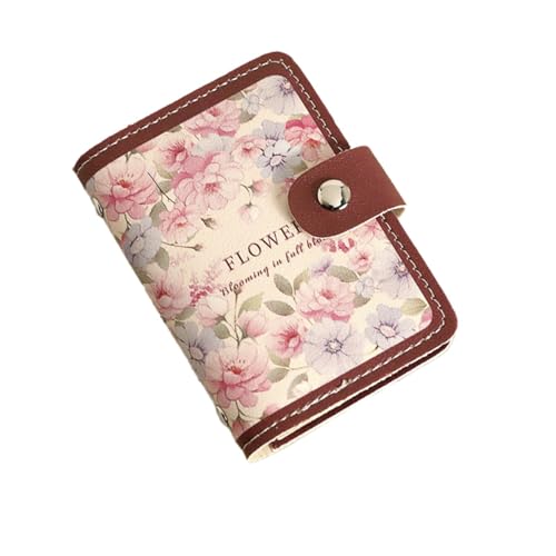 BrightGlow Damen Kartenetui Kreditkartenetui mit Blumenmuster Kartenetui Kreditkartenetu mit RFID-Schutz Credit Card Holde Boho-Stil Weich Karten Portemonnaie Reißverschluss Visitenkartenetui Rot von BrightGlow