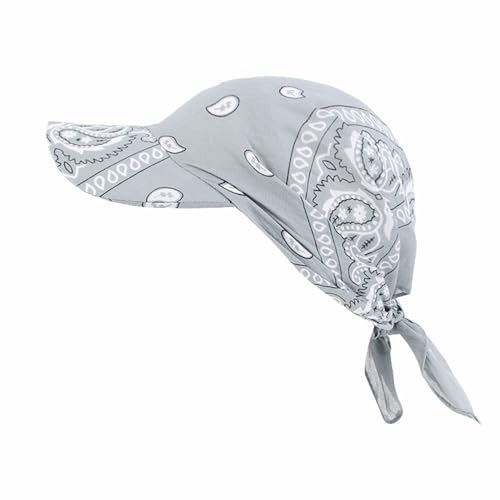 BrightGlow Damen Kopftuch Schal Cap Kopfbedeckung mit Krempenvisier Retro-Stil Baseball-Mütze Sonnenhut Schal Mütze Verstellbarer Hut Sommermütze Sonnenblende Kappe Haze Blau Einheitsgröße von BrightGlow