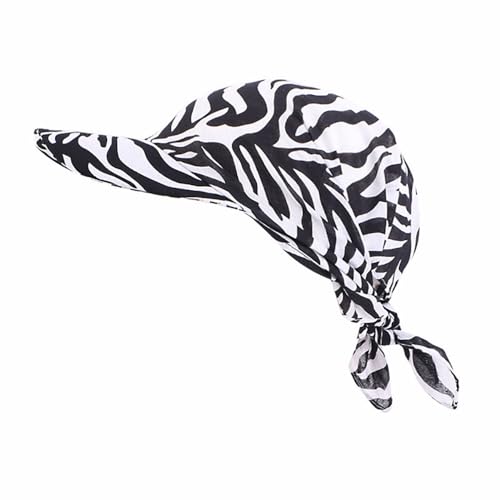 BrightGlow Damen Kopftuch Schal Cap Kopfbedeckung mit Krempenvisier Retro-Stil Baseball-Mütze Sonnenhut Schal Mütze Verstellbarer Hut Sommermütze Sonnenblende Kappe Zebra Einheitsgröße von BrightGlow