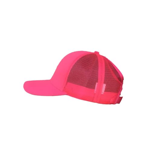 BrightGlow Damen Pferdeschwanz Baseballkappe Baseball Trucker Mesh Baseball Cap Damen Einstellbar Baseballkappe Mesh Sommer Basecap Sommersportmütze Baseballmütze für Frauen Rosa#1 Einheitsgröße von BrightGlow