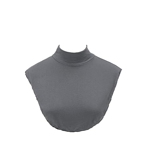 BrightGlow Falscher Kragen Abnehmbare Fake Rollkragen Damen Modal Fake Elegant Rollkrageneinsatz Turtleneck Detachable Dickey Collar Faux Fake Kragen für Damen,Mädchen Grau#3 von BrightGlow