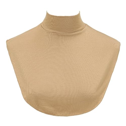 BrightGlow Falscher Kragen Abnehmbare Fake Rollkragen Damen Modal Fake Elegant Rollkrageneinsatz Turtleneck Detachable Dickey Collar Faux Fake Kragen für Damen,Mädchen Kamel Einheitsgröße von BrightGlow