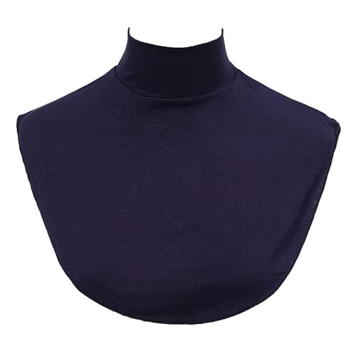 BrightGlow Falscher Kragen Abnehmbare Fake Rollkragen Damen Modal Fake Elegant Rollkrageneinsatz Turtleneck Detachable Dickey Collar Faux Fake Kragen für Damen,Mädchen Marineblau Einheitsgröße von BrightGlow