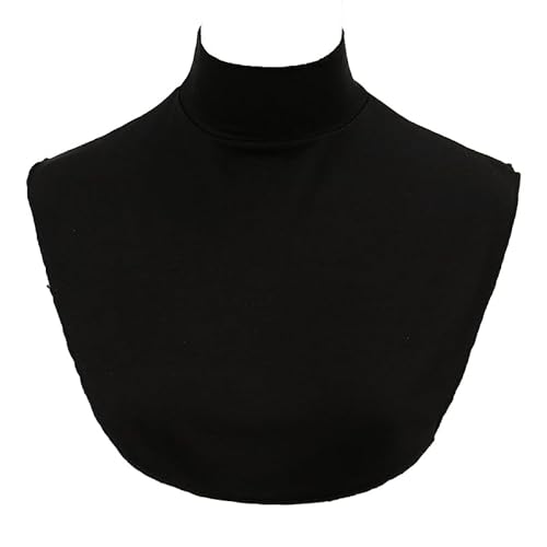 BrightGlow Falscher Kragen Abnehmbare Fake Rollkragen Damen Modal Fake Elegant Rollkrageneinsatz Turtleneck Detachable Dickey Collar Faux Fake Kragen für Damen,Mädchen Schwarz Einheitsgröße von BrightGlow