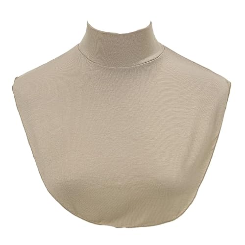 BrightGlow Damen & Mädchen Abnehmbarer Fake Kragen, Modal Stoff, Einheitsgröße, Khaki#1, Versatile Turtleneck-Kragen von BrightGlow