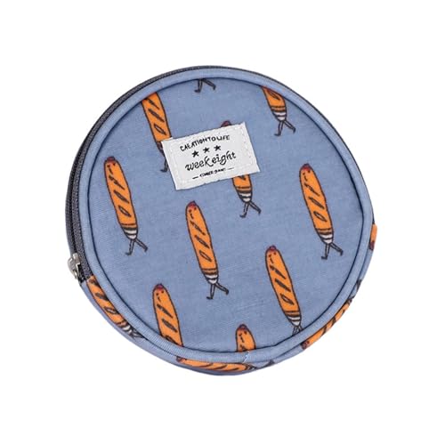 BrightGlow Klein Kleingeldbörse Cartoon Geldbörse Münzbörse Multifunktions-Aufbewahrung mit Reißverschluss Rundes Münzetui Tragbare Aufbewahrungstaschen für Reisen Kleine Gegenstände Hellblau 1 Stück von BrightGlow