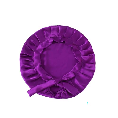 BrightGlow Seidenhaube aus 100% Reiner Maulbeerseide Schlafhaube für Frauen Satin-Haube mit Verstellbaren Bändern Nacht Schlaf Mütze Seidenhaarwickel zum Schlafen Nachtmütze Haarhaube #25 Erwachsene von BrightGlow