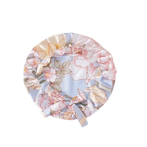 BrightGlow Seidenhaube aus 100% Reiner Maulbeerseide Schlafhaube für Frauen Satin-Haube mit Verstellbaren Bändern Nacht Schlaf Mütze Seidenhaarwickel zum Schlafen Nachtmütze Haarhaube #30 Erwachsene von BrightGlow