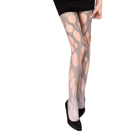 BrightGlow Sexy Netzstrumpfhose Damen Zerrissene Strumpfhose Punk Netzstrümpfe Blumen Spitze Muster Strumpfhose Elastisch Hohe Taille Fischernetz Mesh Strümpfe Fishnet Stockings Grau Einheitsgröße BrightGlow Sexy Netzstrumpfhose Damen Zerrissene Strumpfhose Punk Netzstrümpfe Blumen Spitze Muster Strumpfhose Elastisch Hohe Taille Fischernetz Mesh Strümpfe Fishnet Stockings Grau Einheitsgröße von BrightGlow