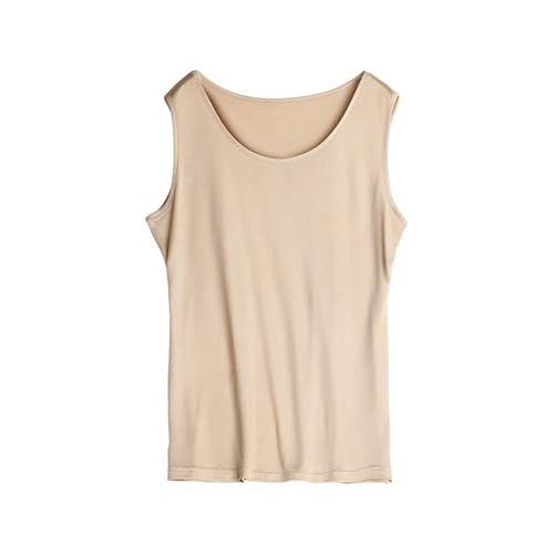 BrightGlow Damen Tank Top aus Seide Beige M von BrightGlow