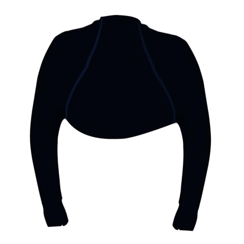 BrightGlow UV Schutz Schal Armstulpen Herren Damen Plus Size Armmanschette Kühlschal mit Fingerlöchern Mehrzweck-Sonnenschutz Fingerlose Handschuhe Ärmel für Golfen Reiten Schwarz Einheitsgröße von BrightGlow