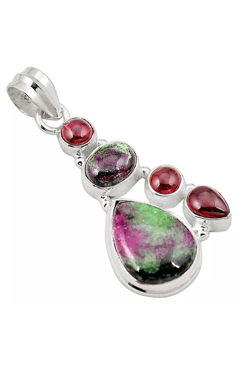 Ruby Zoisite Garnet 925 Silver Pendant von BrightMistEnchants