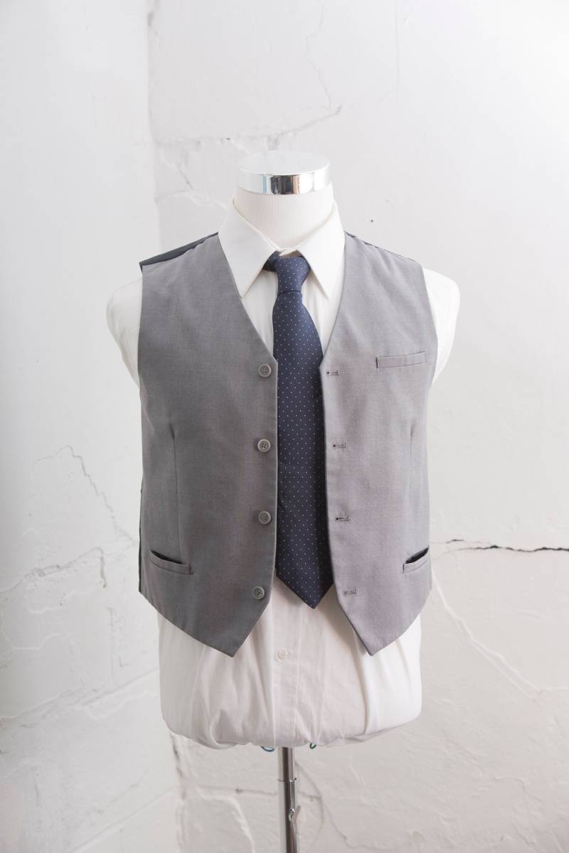 Herren Anzug Weste Small/Vintage Taubengraue Größe 36 Kurz E39 von BrightWall