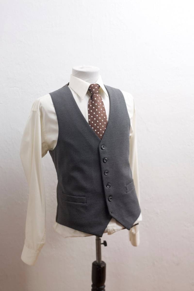 Herren Anzugweste/Vintage Graue Weste Größe 42 Medium Large von BrightWall