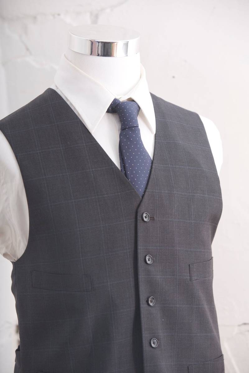 Vintage Herren Anzugweste/Grau Blaue Weste Größe 43 Large von BrightWall