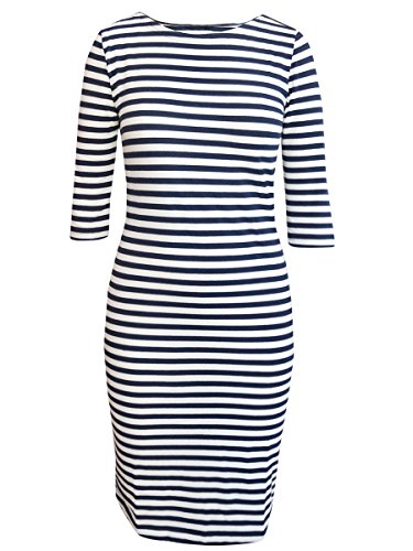 Brigitte von Boch - Damen - Portola T-Shirt- Kleid blau-Weiss - Maritim im Marine Look, Größe:L von Brigitte von Boch