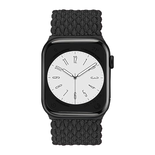 Brigtlaiff Geflochtenes Solo-Loop-Armband, kompatibel mit Uhrenarmbändern für 44 mm, 45 mm, 49 mm, 42 mm, für Damen und Herren, dehnbares, elastisches Nylon-Sportarmband für iWatch-Bänder Serie von Brigtlaiff