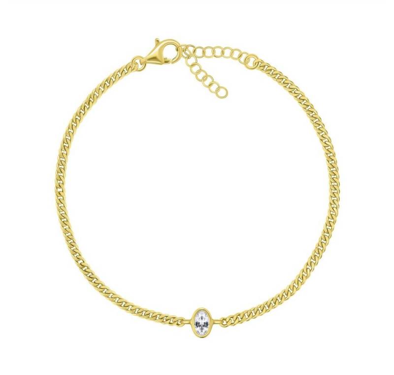 Brilio Silver Armband Feines vergoldetes Armband mit ovalem Zirkon BRC113Y von Brilio Silver