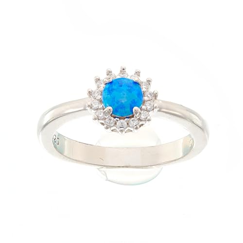 Brilio Silver Beautiful Silver Ring mit Opal und Zirkonen RI056WB - Circuit: 56 mm sBS2343-56, Estándar, Nicht-Edelmetall, Kein Edelstein von Brilio Silver