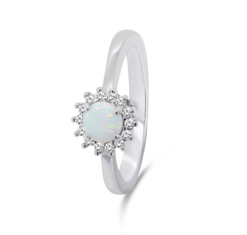Brilio Silver Fingerring Beautiful silver ring with opal and zircons RI056W - Circuit: 56 mm von Brilio Silver