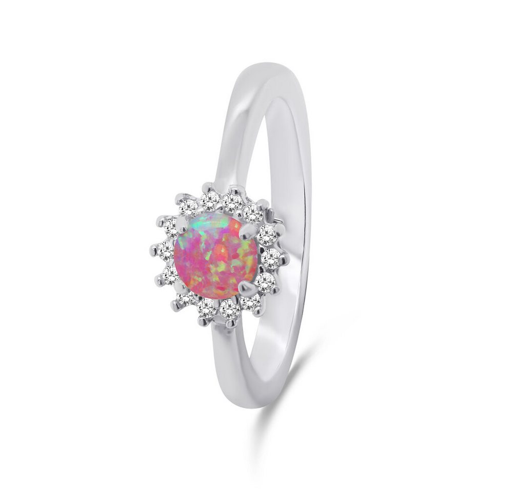 Brilio Silver Fingerring Beautiful silver ring with opal and zircons RI056WP - Circuit: 56 mm von Brilio Silver