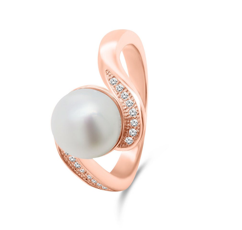 Brilio Silver Fingerring Charmanter Bronzering mit echter Perle RI061R - Kreislauf: 48 mm von Brilio Silver