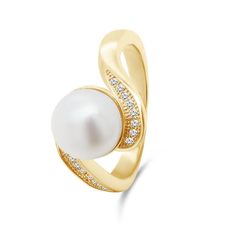 Brilio Silver Fingerring Charming gold plated ring with real pearl RI061Y - Circuit: 54 mm von Brilio Silver