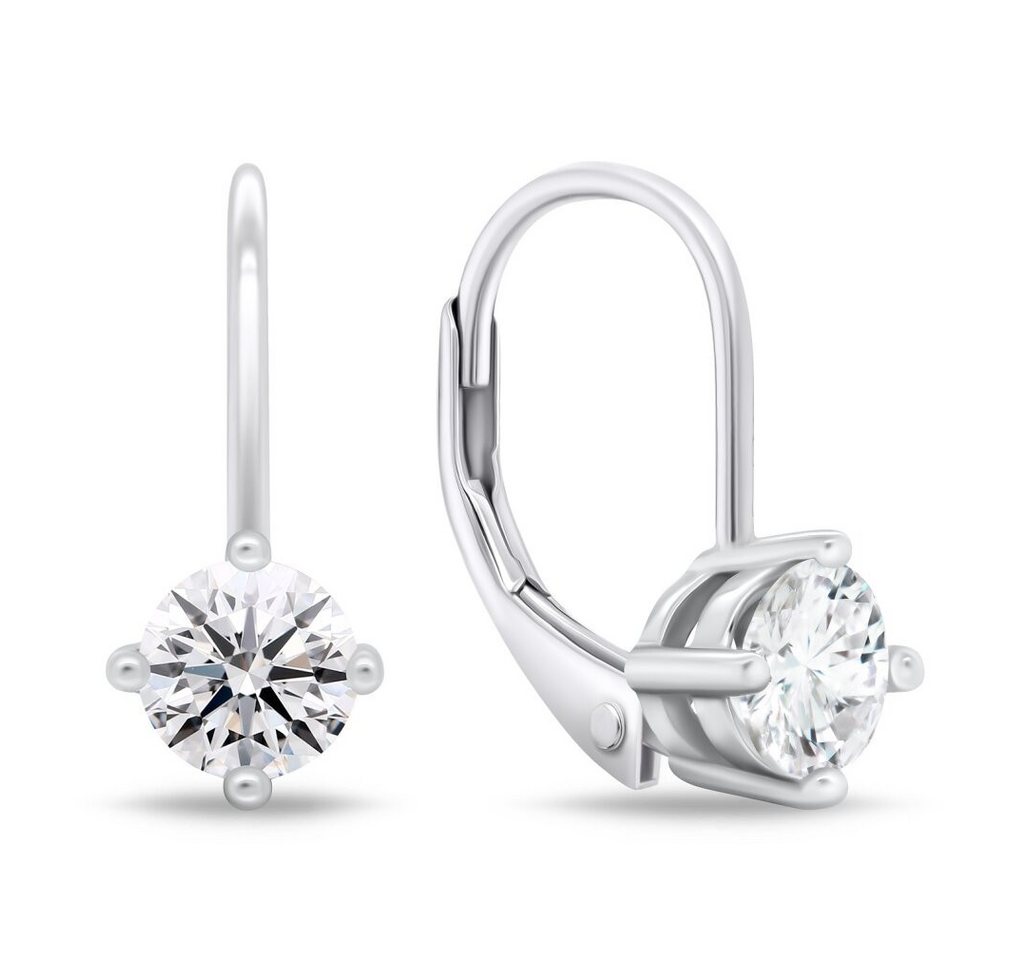 Brilio Silver Fingerring Minimalistische Silberohrringe mit Zirkonen EA754W von Brilio Silver