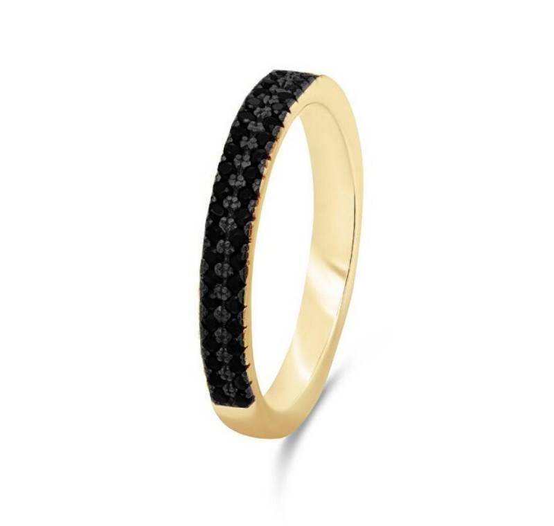 Brilio Silver Fingerring Sparkling gold plated ring with black zircons RI058Y - Circuit: 52 mm von Brilio Silver
