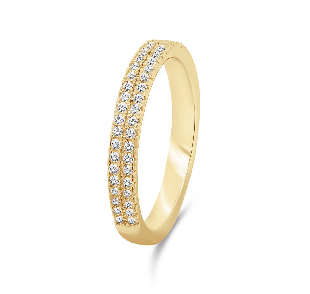Brilio Silver Fingerring Sparkling gold-plated ring with clear zircons RI059Y - Circuit: 58 mm von Brilio Silver