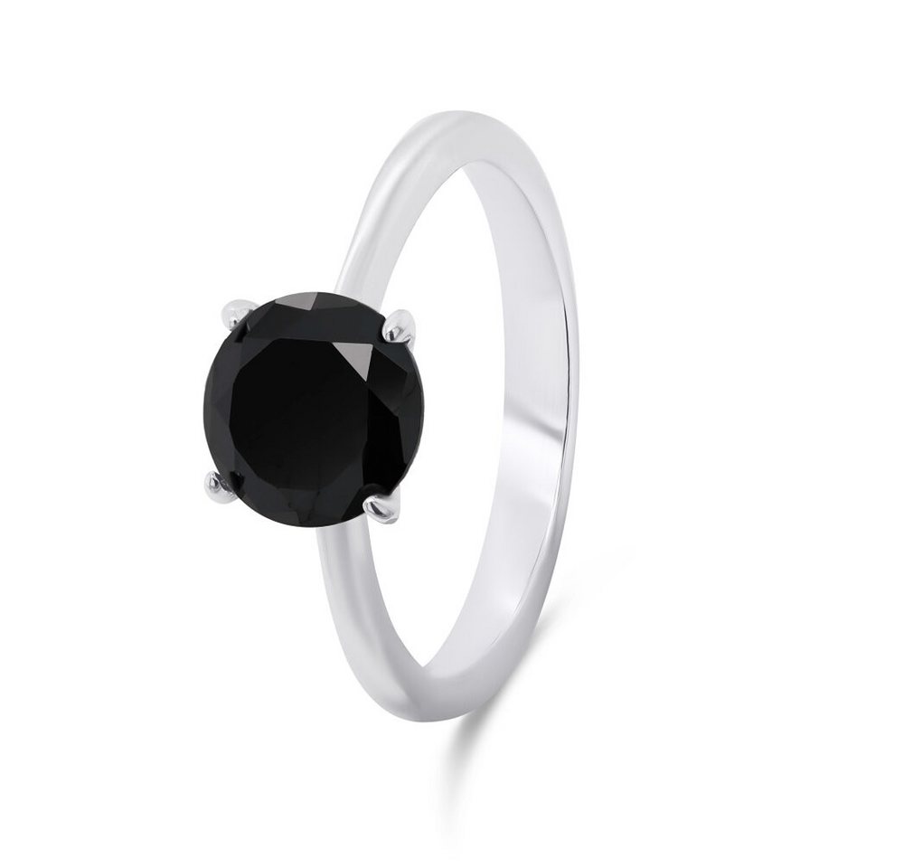 Brilio Silver Fingerring Timeless silver ring with black zircon RI057WBC - Circuit: 56 mm von Brilio Silver