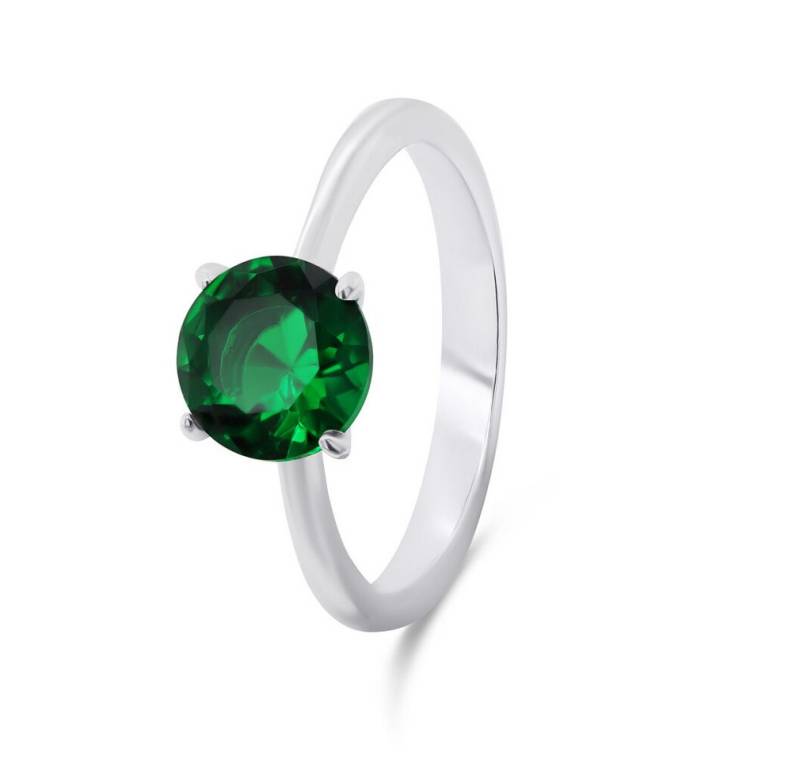 Brilio Silver Fingerring Timeless silver ring with green zircon RI057WG - Circuit: 52 mm von Brilio Silver
