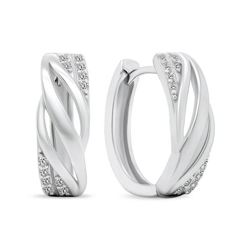 Brilio Silver Fingerring Zeitlose Silberringe mit Zirkonen EA452W von Brilio Silver