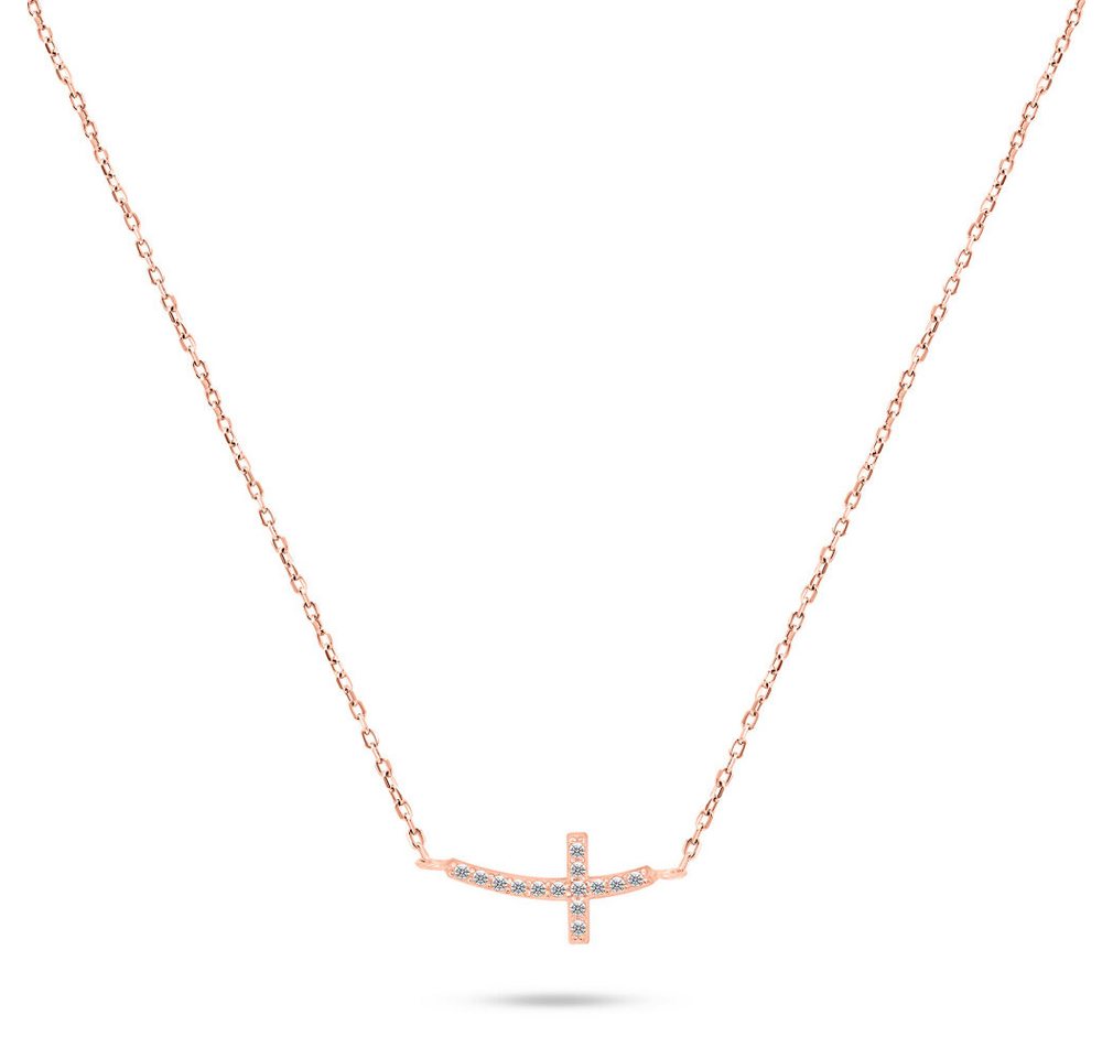 Brilio Silver Kette mit Einhänger Bronze necklace Cross with zircons NCL57R von Brilio Silver