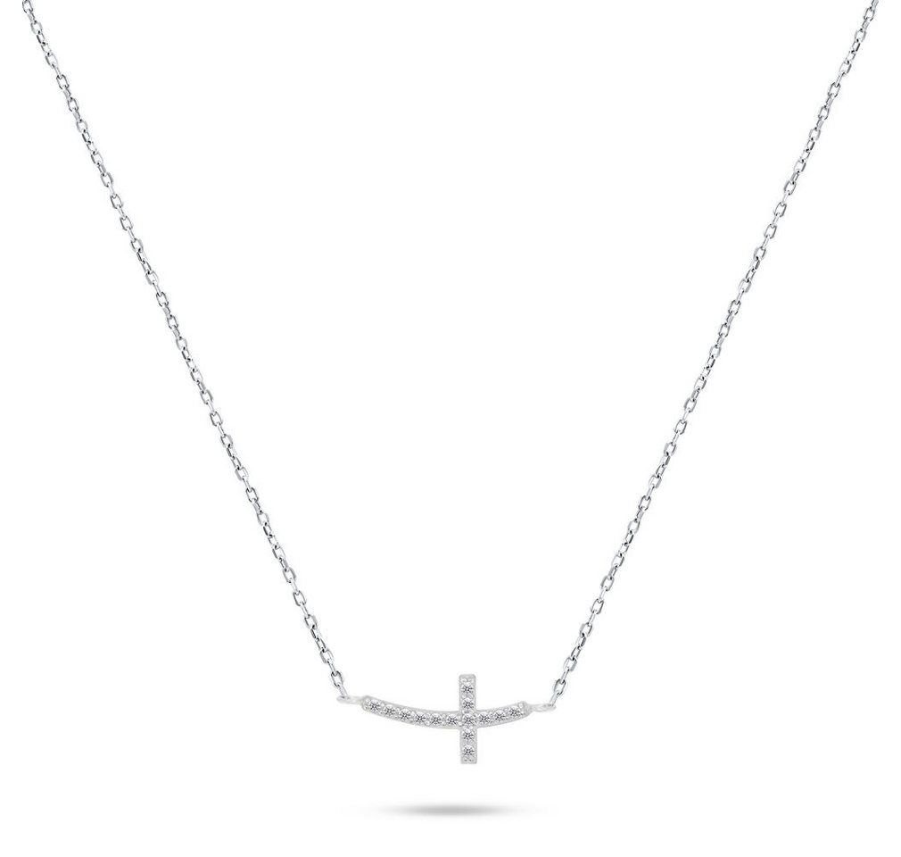 Brilio Silver Kette mit Einhänger Silver necklace Cross with zircons NCL57W von Brilio Silver