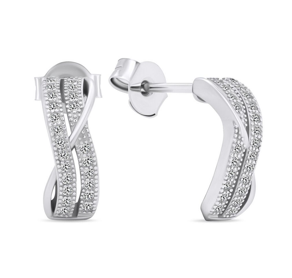 Brilio Silver Ohrring-Set Beautiful silver earrings with zircons EA589W von Brilio Silver