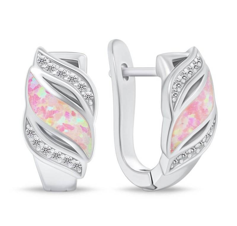 Brilio Silver Ohrring-Set Charmante Silberohrringe mit Zirkonen und synthetischem Opal EA970WP von Brilio Silver