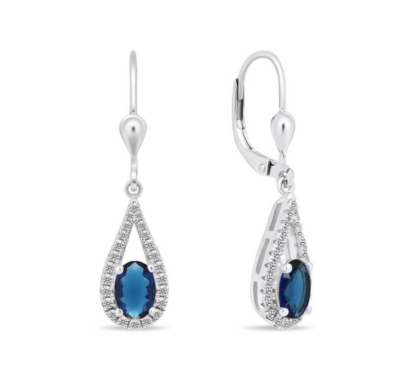 Brilio Silver Ohrring-Set Charmante Silberohrringe mit dunkelblauen Zirkonen EA446WB von Brilio Silver