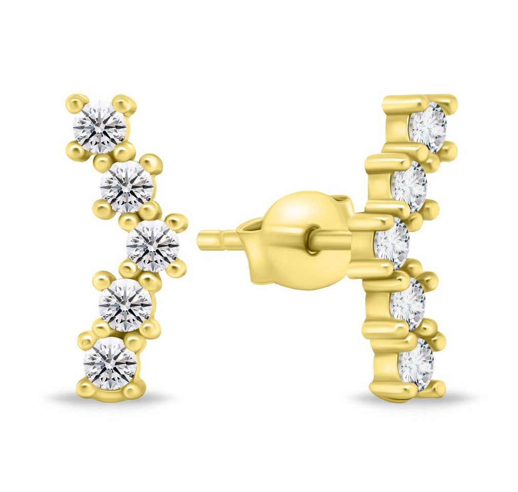 Brilio Silver Ohrring-Set Charmante vergoldete Ohrringe mit klaren Zirkonen EA864Y von Brilio Silver