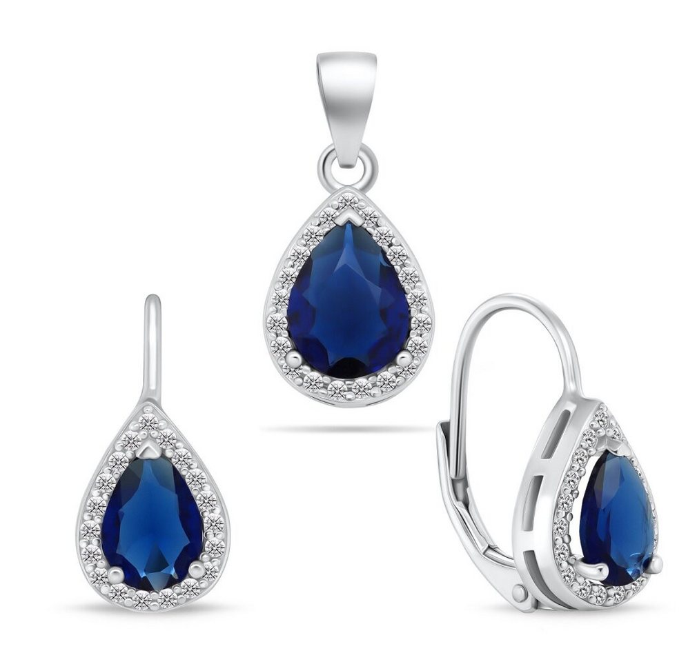 Brilio Silver Ohrring-Set Charmantes Silberschmuckset mit Zirkonen SET243WB (Ohrringe, Anhänger) von Brilio Silver