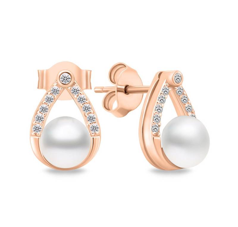 Brilio Silver Ohrring-Set Charming bronze earrings with pearls and zircons EA615R von Brilio Silver