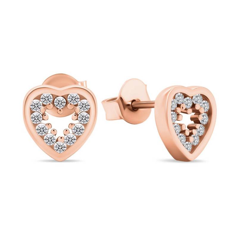 Brilio Silver Ohrring-Set Charming bronze earrings with zircons Hearts EA573R von Brilio Silver