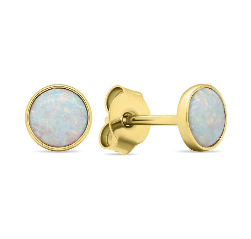 Brilio Silver Ohrring-Set Charming gold-plated stud earrings with synthetic opals EA579Y von Brilio Silver
