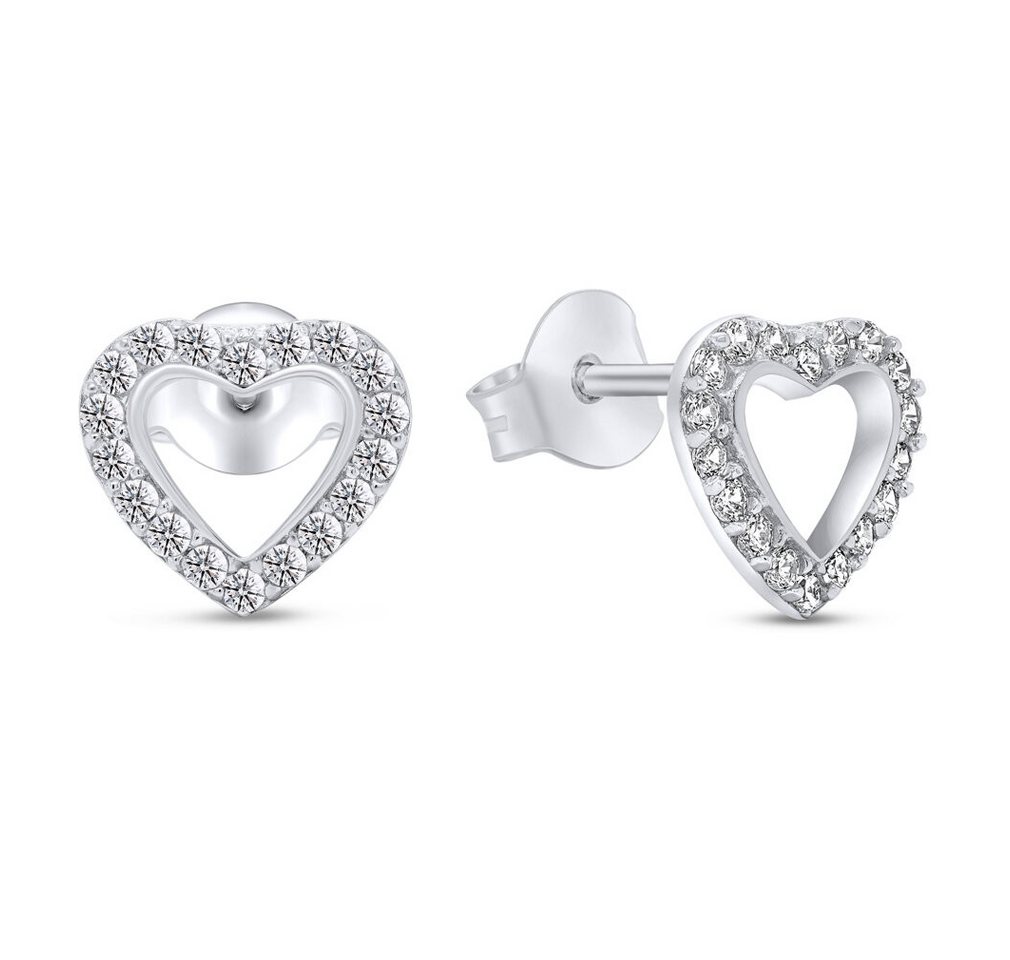 Brilio Silver Ohrring-Set Charming silver earrings Hearts with zircons EA355W von Brilio Silver