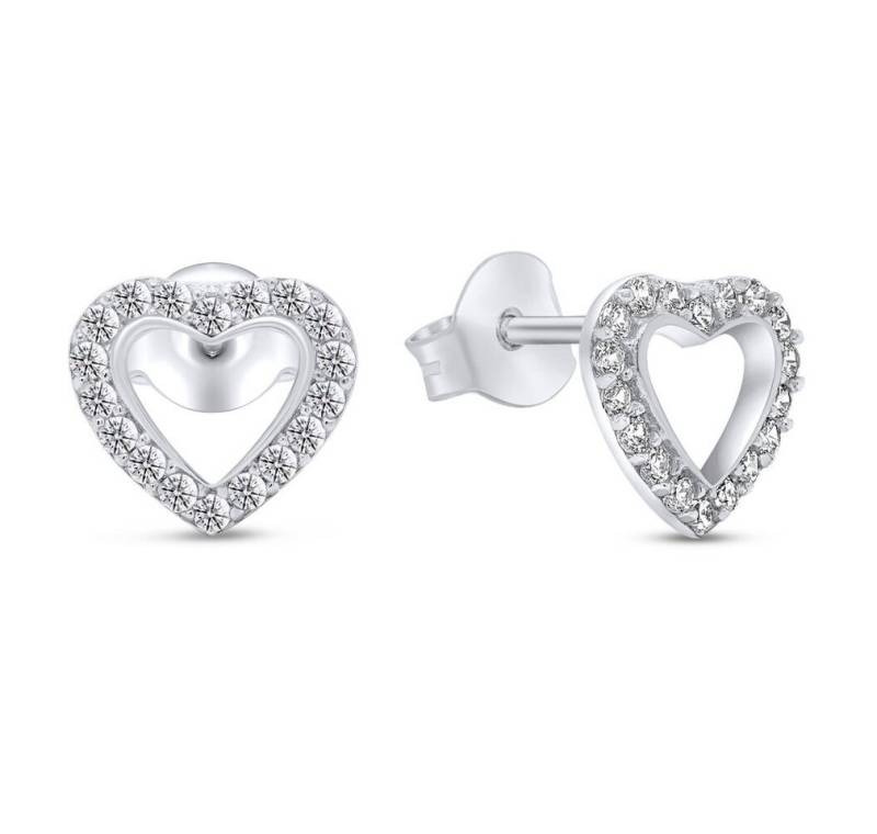 Brilio Silver Ohrring-Set Charming silver earrings Hearts with zircons EA355W von Brilio Silver