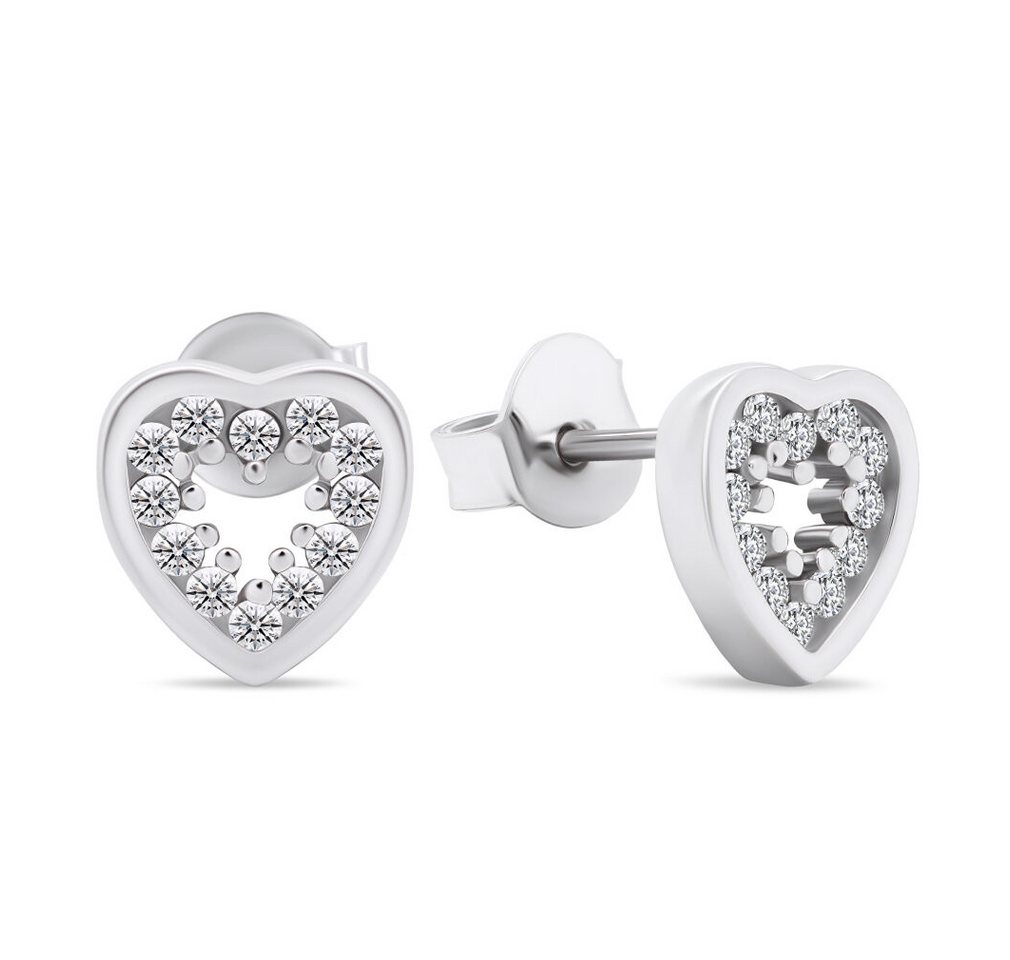 Brilio Silver Ohrring-Set Charming silver earrings with zircons Hearts EA573W von Brilio Silver